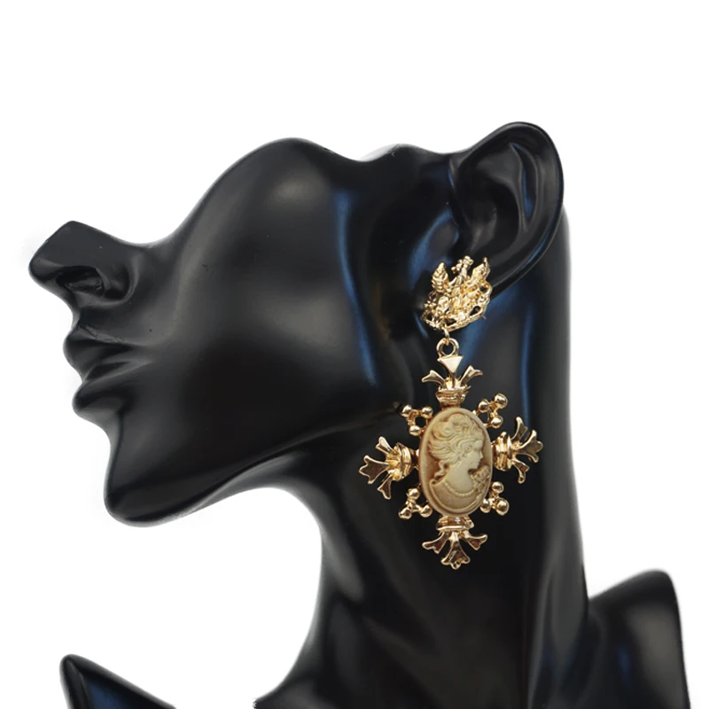 Cpop Новая Большая Золотая винтажная Женская фотография|Серьги-подвески| |