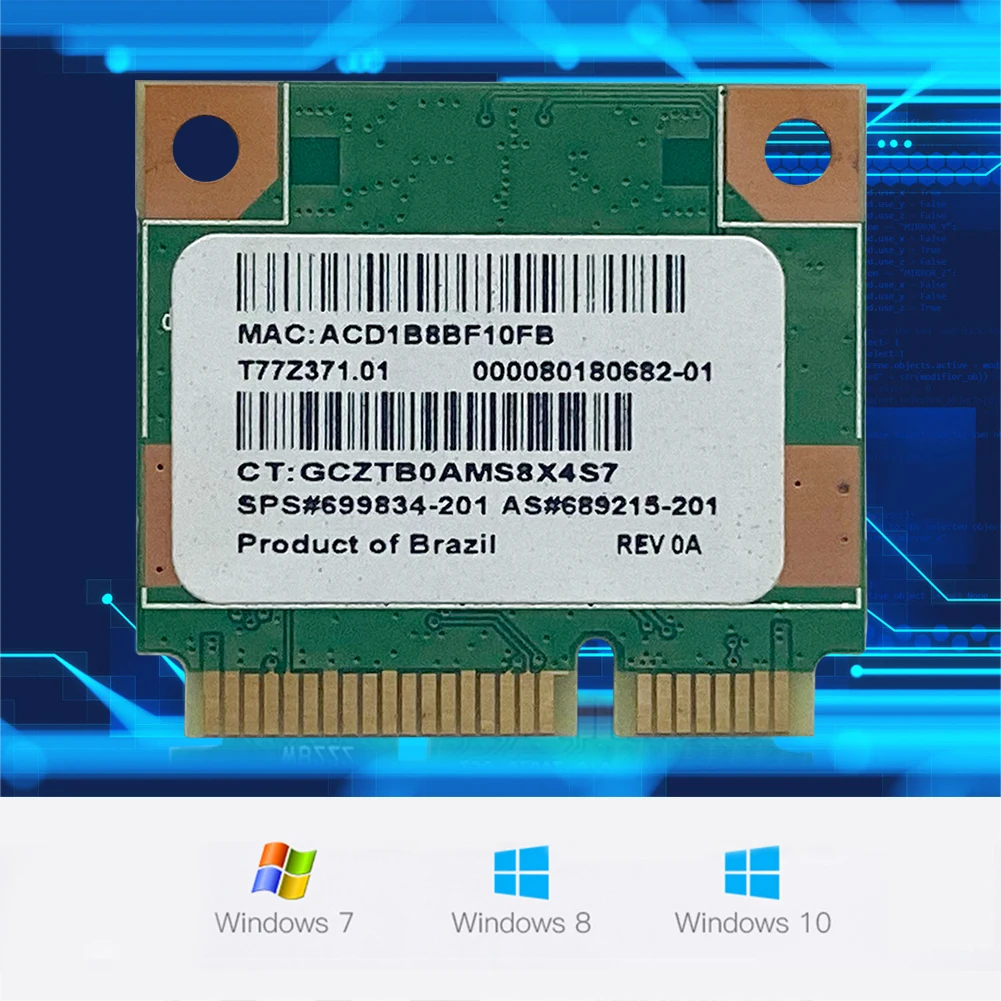Беспроводная сетевая карта RT3290 150 Мбит/с 2 4 ГГц Bluetooth 3 0 мини-PCI-E Wi-Fi адаптер для