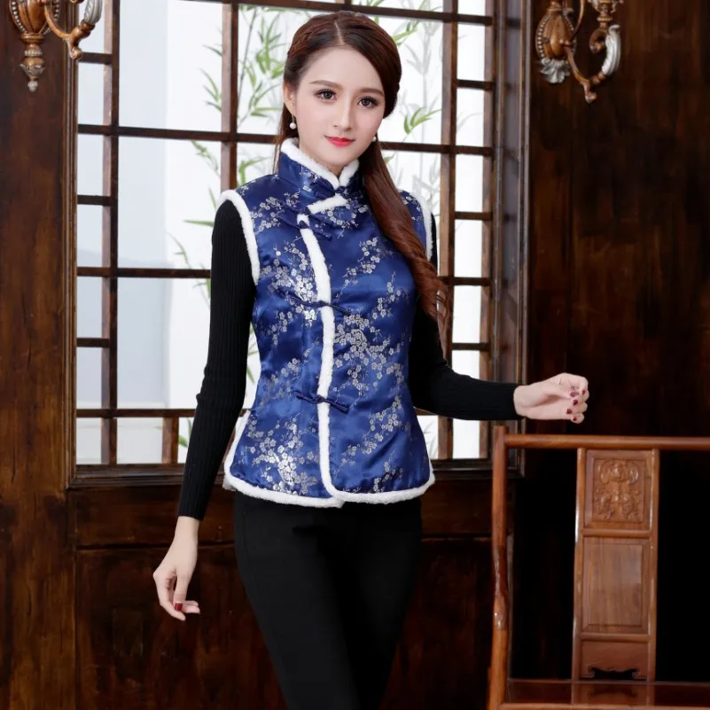Color4 Год женский китайский стиль Qipao Tang костюм толстый бархатный жилет традиционное вечернее свадебное платье Cheongsam ретро атласное платье - Цвет: Color4
