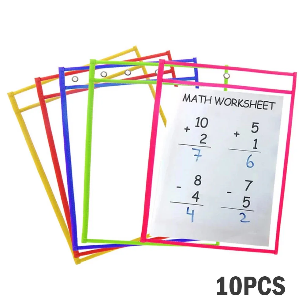 

10 шт. многофункциональные многоразовые сухие стираемые карманы прозрачная сухая сумка для кистей сумка для домашних животных школьная офи...