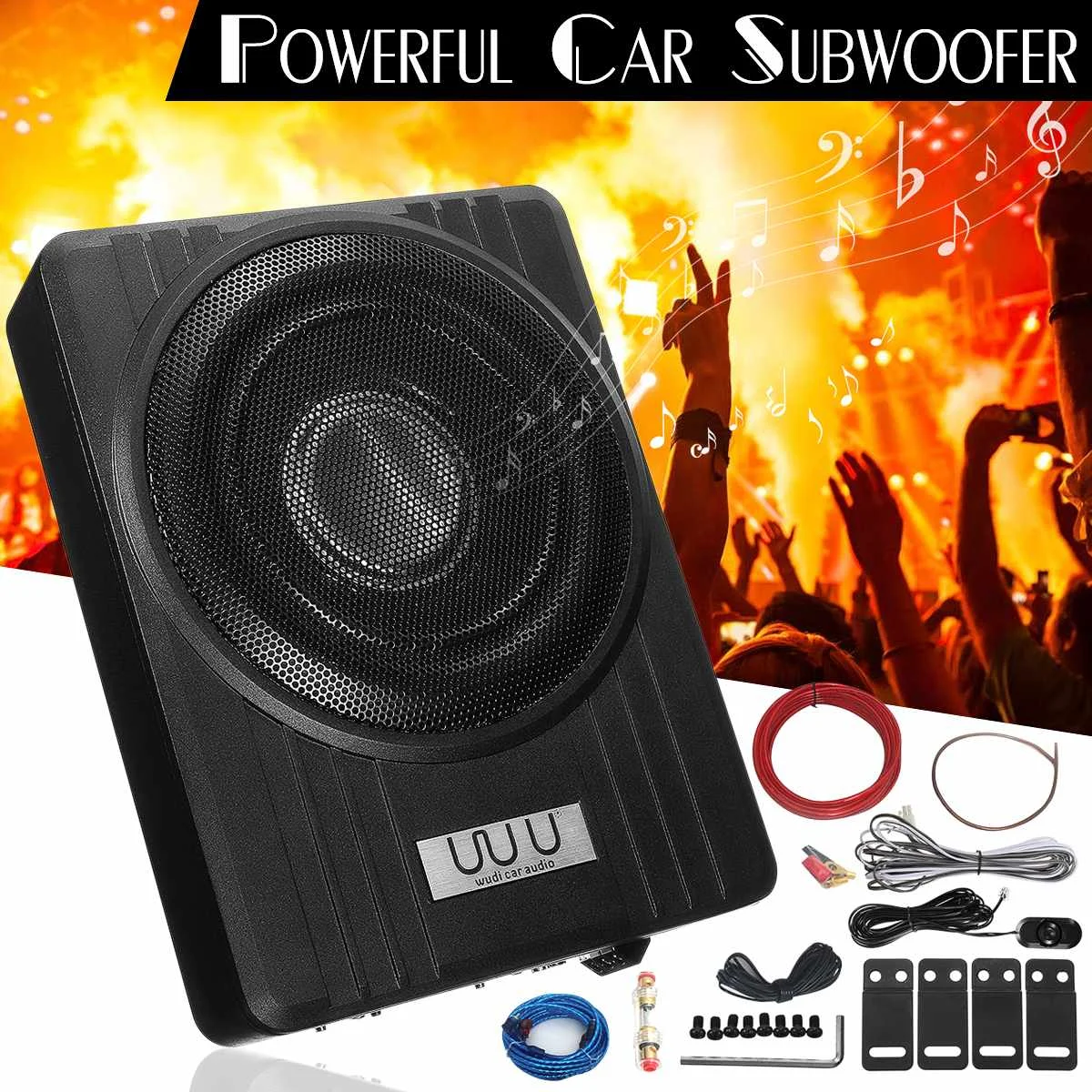 10 inch 900W Ultra Thin Car Active Subwoofer Speaker Under Seat Vehicle Subwoofer Bass Amplifier Enclosure Car Audio Amplifier
