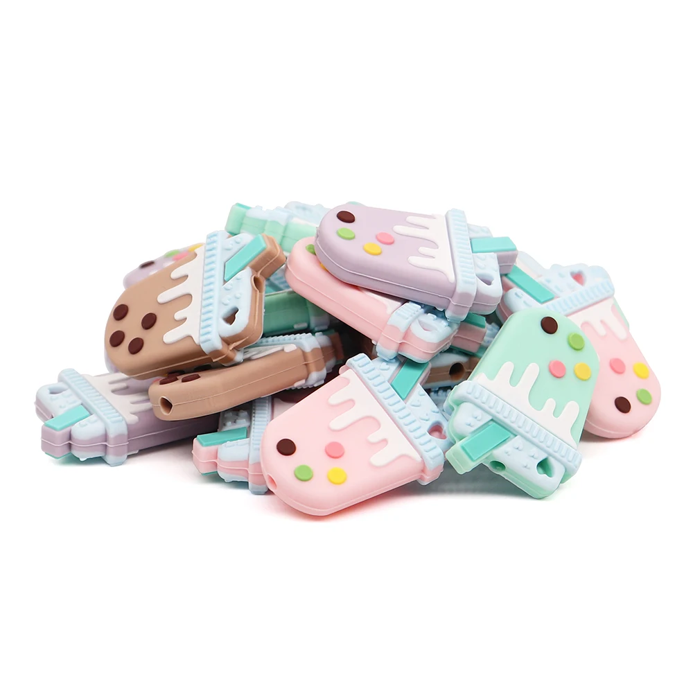 

10 шт., силиконовые бусины для прорезывания зубов