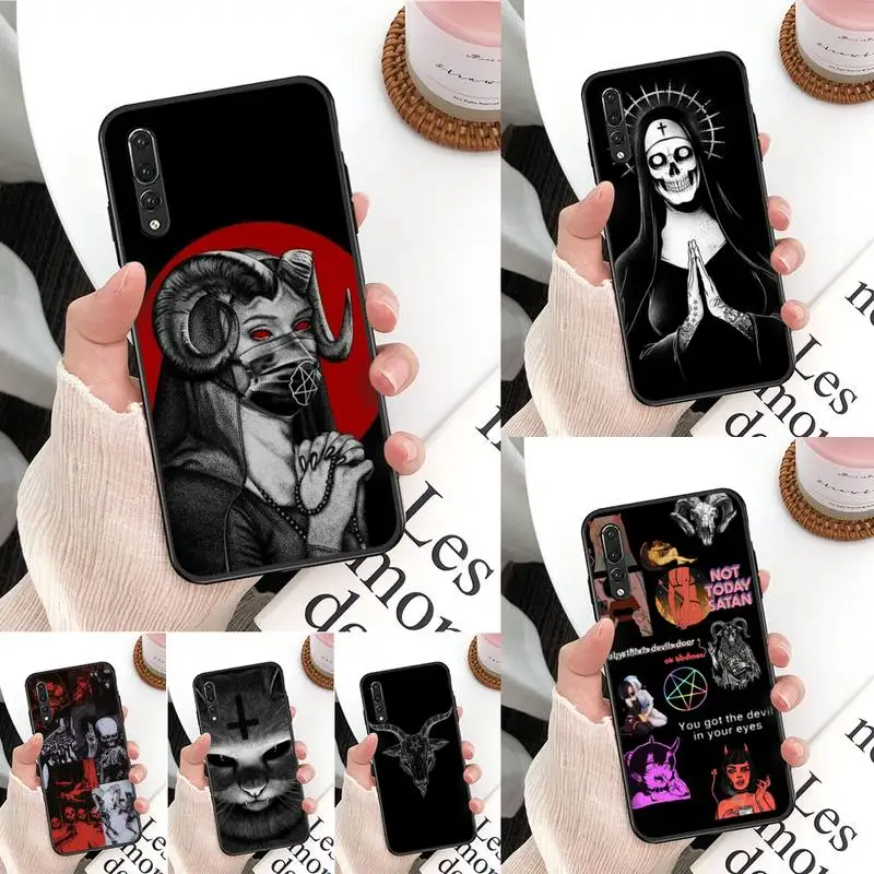

Yinuoda Satanic Scary Skull Phone Case Soft Silicone Case For Huaweip30lite p30 20pro p40lite P30 Capa