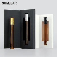 50pieces 10ml mini perfume bottle amber bottles packaging boxes with atomizer glass perfume bottles