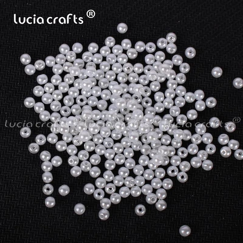 Color 1 Lucia crafts, 4 мм, 500 шт./лот, разноцветные Круглые бусины с имитацией жемчуга, аксессуары для изготовления своими руками, E0813 - Цвет: Color 1