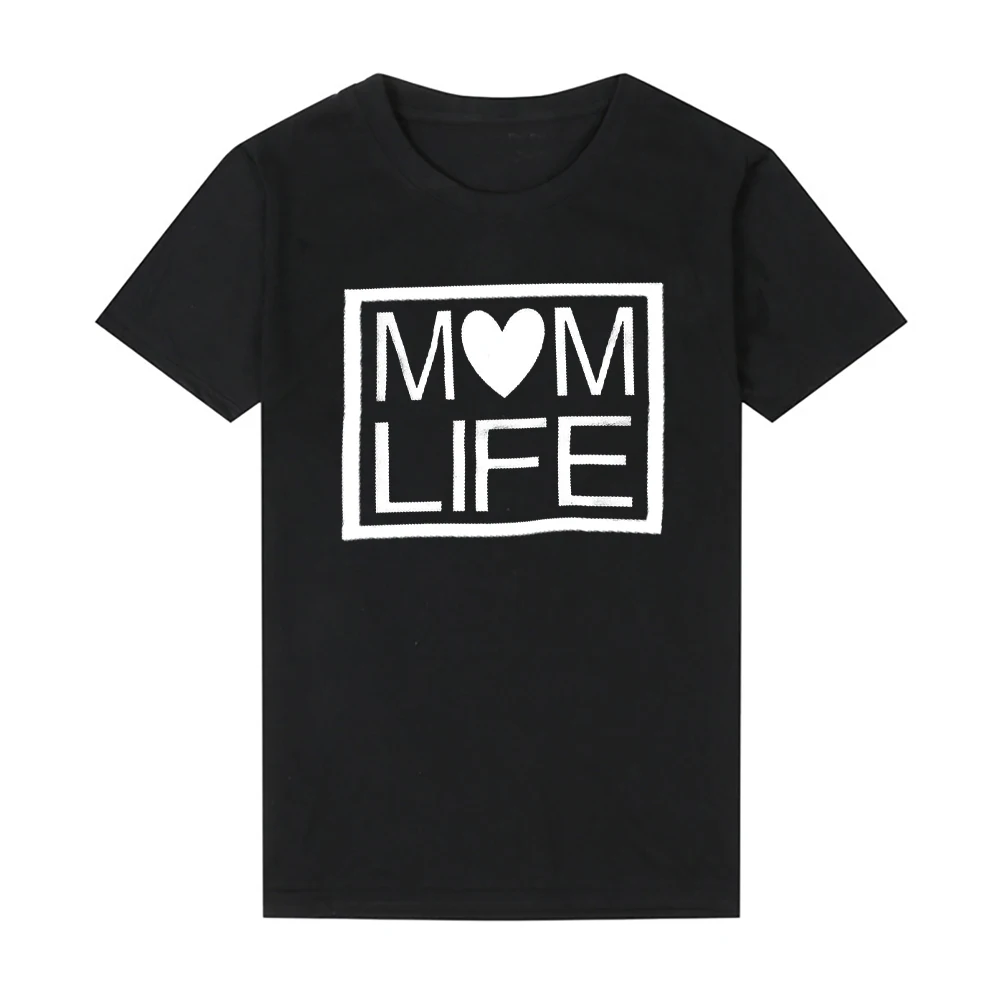 Футболка женская с надписью Mom Life Is The Best Повседневный хлопковый топ коротким