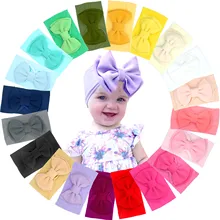 20 Colors Baby Girls Headbands 4.5 Inch Hair Bows Soft Wide Nylon Headbands for Newborn Infant Toddler Photographic Accessorie