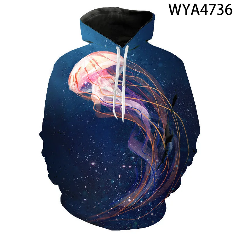 

Colorful Jellyfish Hoodie Women Pullover Hiphop Women's Hoodies Oversized Sweatshirts Streetwear Couple Clothing Boys Girls Men