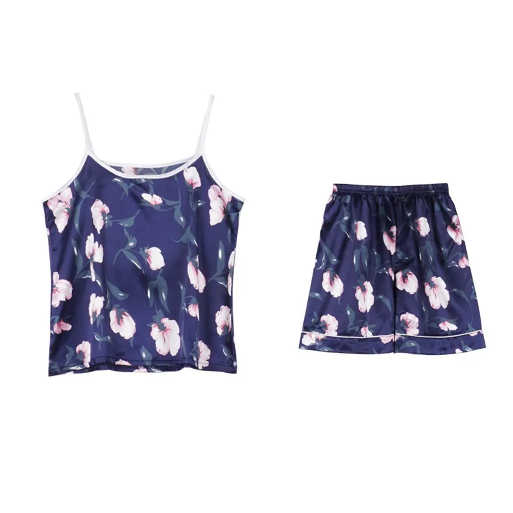 7 шт. шелковое женское белье майка с принтом шорты штаны пижама повязкой на глаза