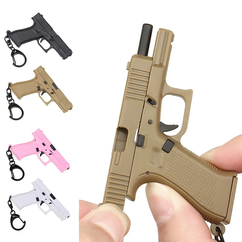 

Tactical Pistol Shape Keychain Mini Detachable Glock 45 Model Gun Weapon Keyring Key Chain Portable Key Decorations Trend Gift