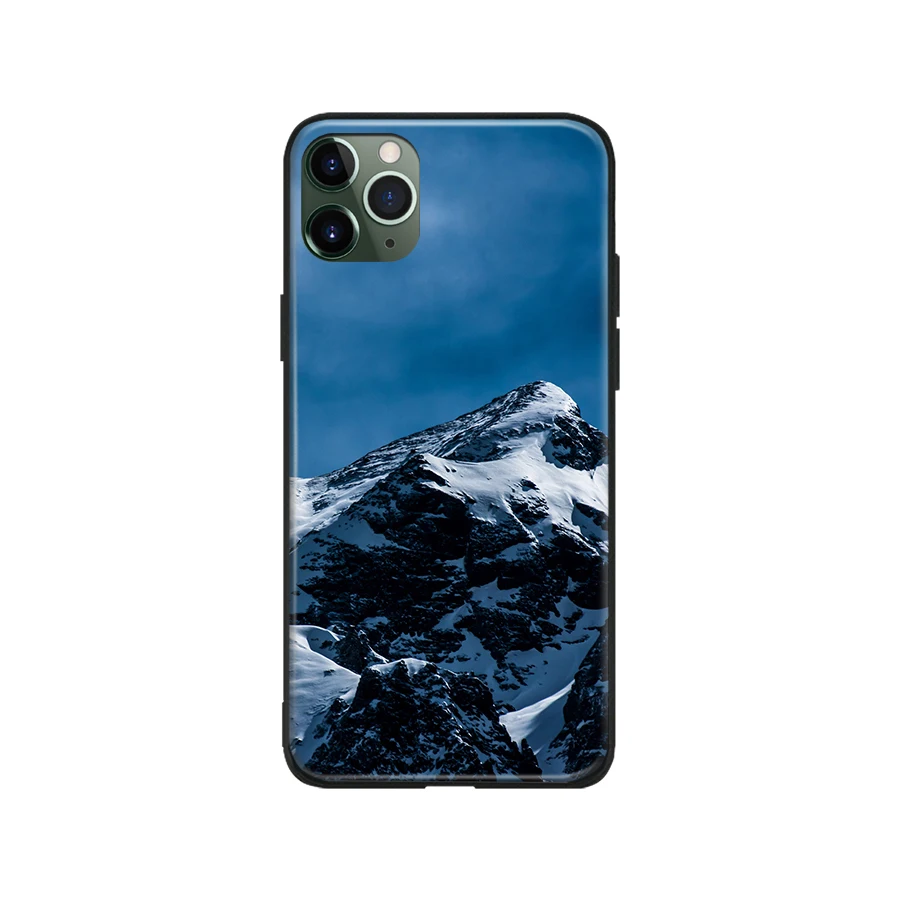 snow mountain landscape view natural scenery soft silicone phone case cover shell for iphone 6 6s 7 8 plus x xr xs 11 pro max free global shipping