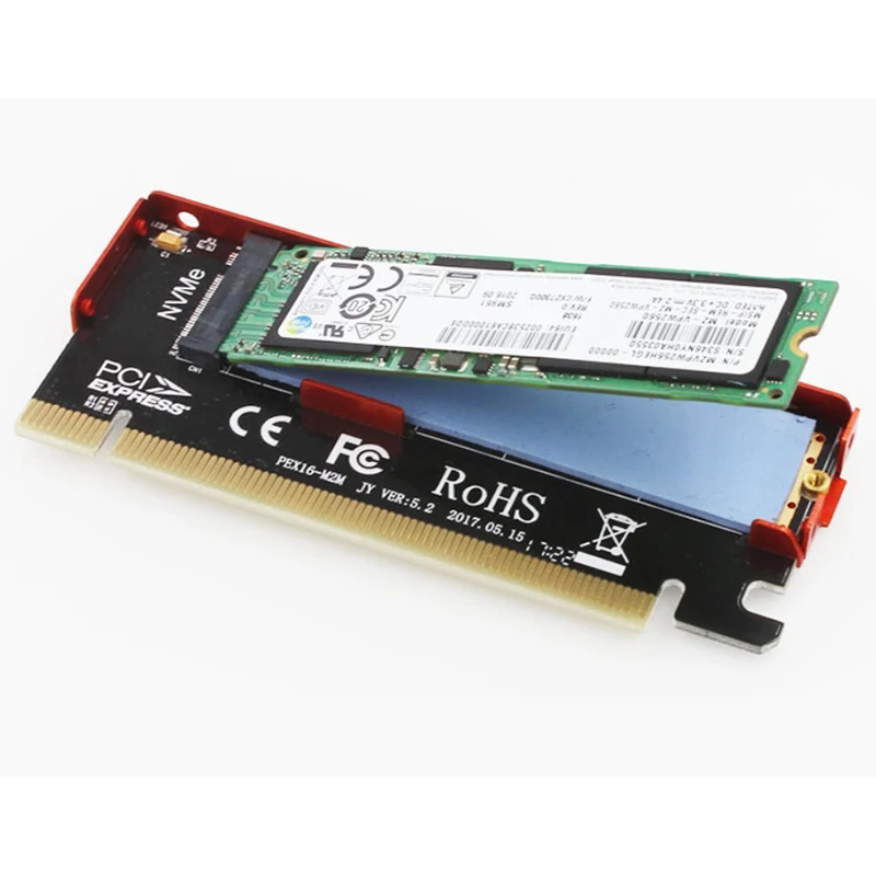 Адаптер PCI e M2 m2 NGFF SSD NVMe 2280 m ключ к адаптеру x16 M.2 PCIe карта для ssd с теплоотводом
