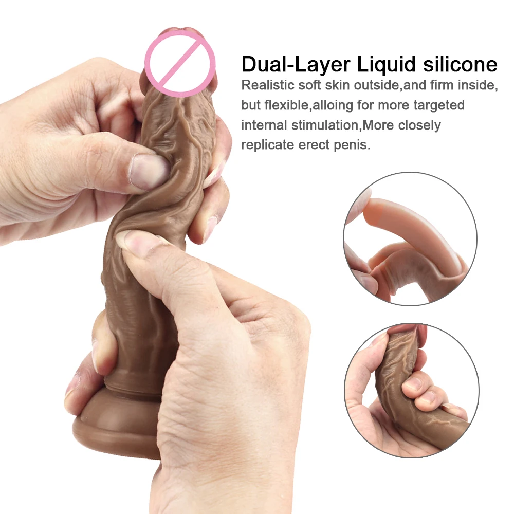 GaGu двухслойный силиконовый реалистичный пенис на ощупь без бретелек