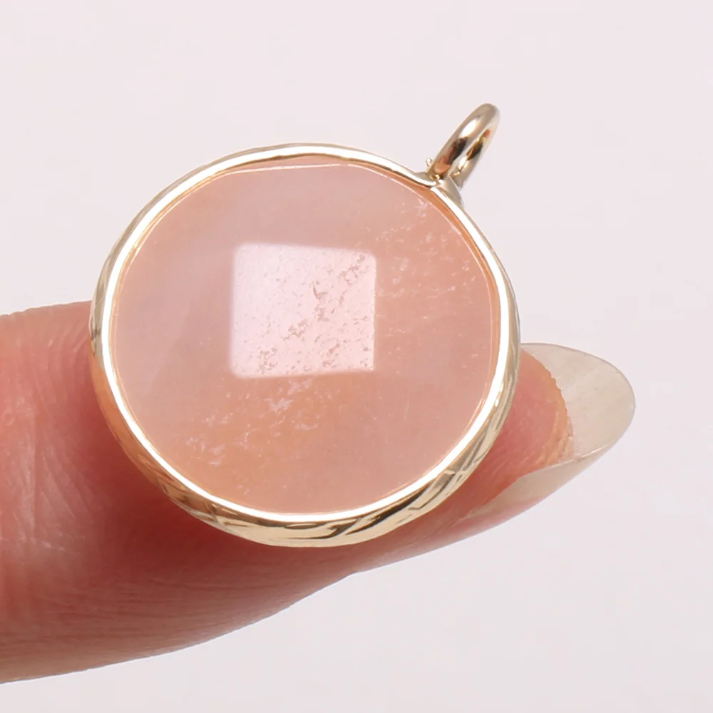 Подвески из нефрита круглые граненые розового кварца 1 шт. | Украшения и