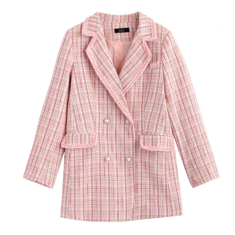 Элегантный женский твидовый пиджак новый корейский Дикий костюм блейзер Женский