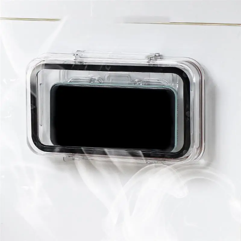 

1 Pc Anti-fog Phone Rack Waterproof Storage Rack Punch-free Storage Box