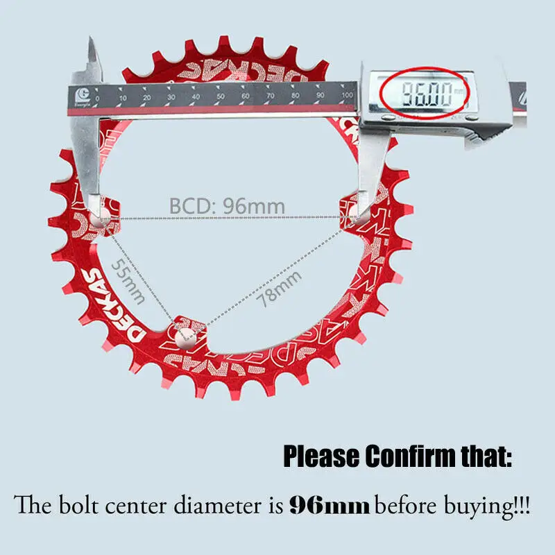 DECKAS MTB 32/34/36/38T передняя Звездочка узкая широкая цепь из колец 96BCD-S брелок для