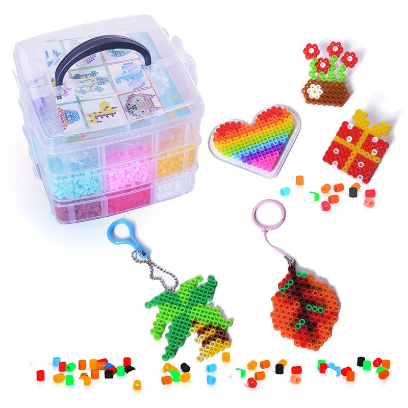 

JINLETONG 9600 шт. hama beads 5 мм набор плавких железных бусин 3D головоломка DIY бусины с 4 шт. клеточных досок гладильная бумага для детей