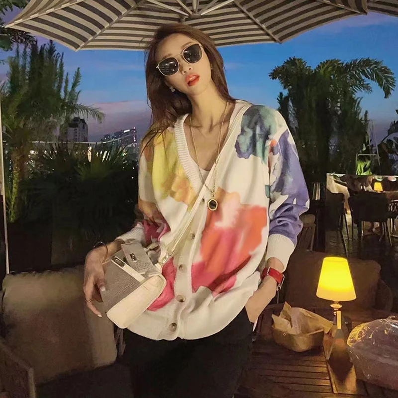 

Модный женский свитер с принтом Tie-Dye, свободный удобный зимний теплый женский кардиган, Повседневный женский шерстяной топ для вечеринки, Л...