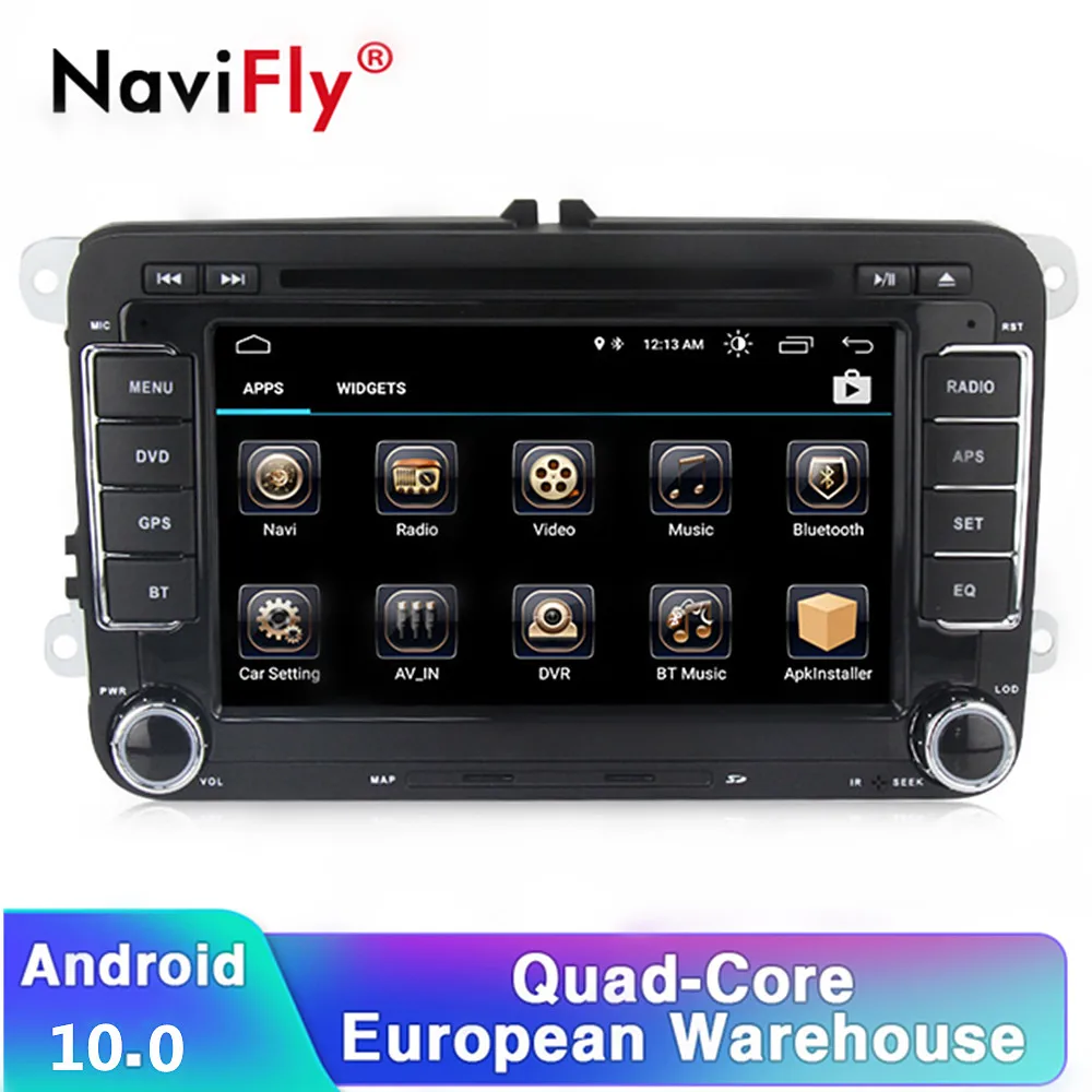2 Din четырехъядерный Android 10 автомобильный dvd-плеер для VW Skoda POLO GOLF 5 6 PASSAT CC TIGUAN TOURAN Fabia