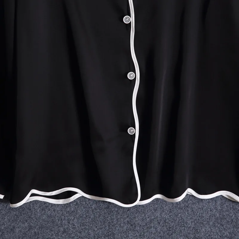 

Casual Faux Silk Pajamas Suit For Women Sexy Sleepwear Satin Long Sleeve Pyjamas Pour Femme Nightwear With Buttons Home Wear