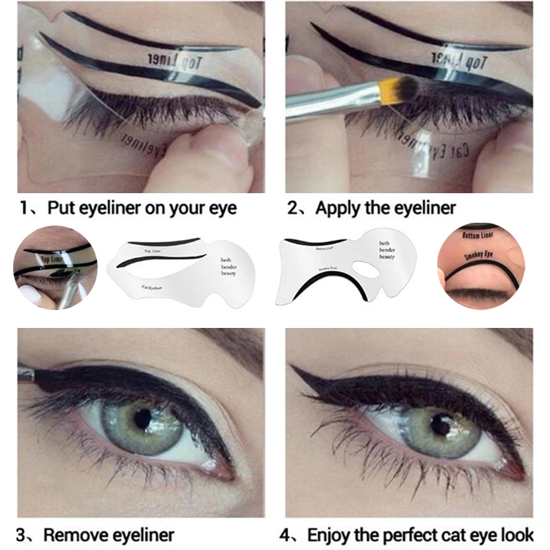 Набор шаблонов для подводки глаз 10 шт. модель бровей направляющая формирующий