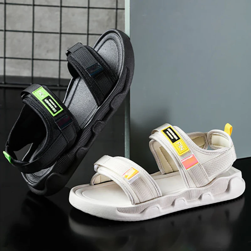 

2021 New SummerSports Sandals Female Ins Tide Net Red Korean Version of The Velcro Student Flat Female Sandals Women's Shoes