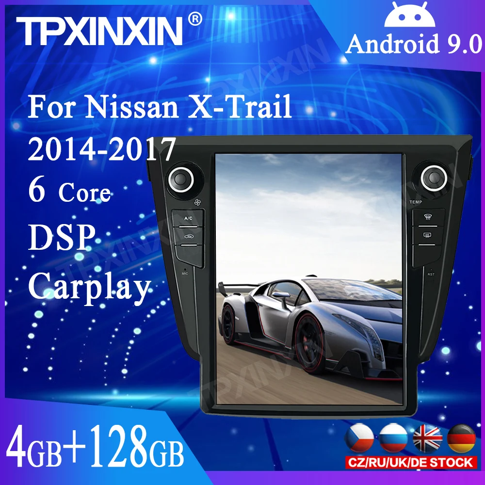 128G + 4 Android 9 0 для Nissan X TRAIL 2014 Tesla Style Автомобильная GPS навигация головное устройство