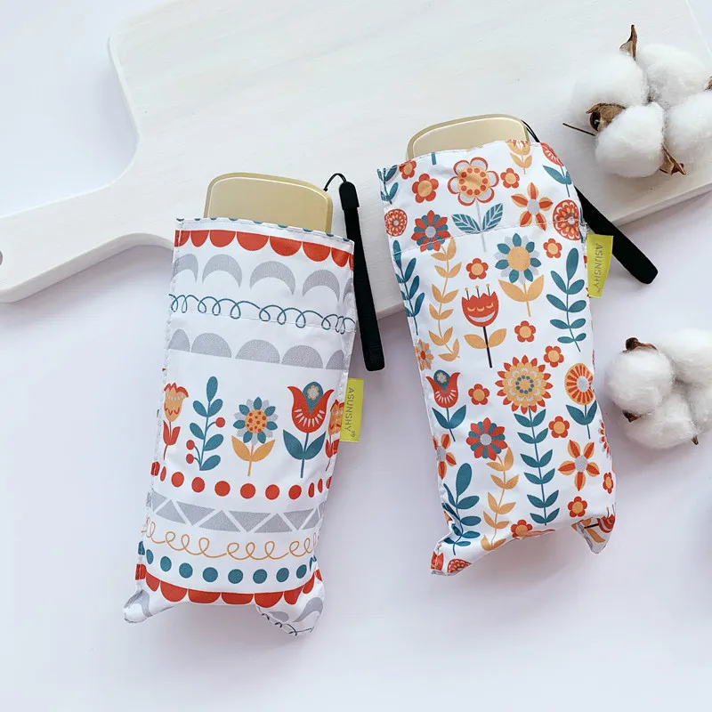 Складной мини зонт Olycat для женщин с защитой от УФ лучей и ветра 5