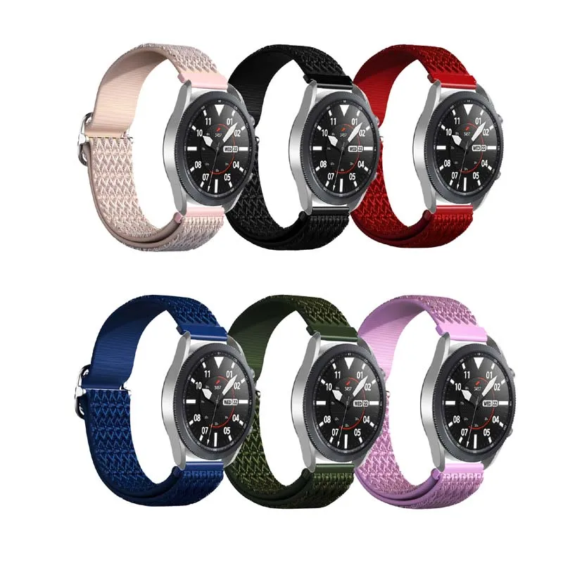 

Suitable for Samsung galaxy watch3 41mm R850 nylon strap 20MM diamond pattern galaxy watch Active／Active2/42mm elastic strap