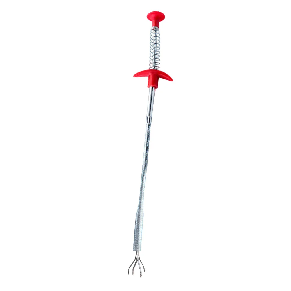 

4 Pcs Kitchen Through Sewer Dredging Device Spring Clip Pipe Household Cleaning Tool for Home Restaurant (Red)