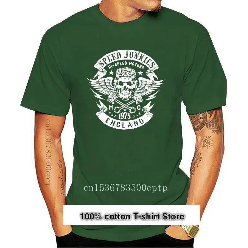 

Camiseta de speed London para hombre, camisa con parche de Calavera, alas y pistones, S-3Xl, novedad de 2021, 2021