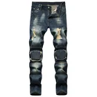 Горячая Распродажа высококачественные джинсовые повседневные дизайнерские рваные джинсы 2020 мужские брюки дизайнерская рваная уличная одежда в стиле хип-хоп