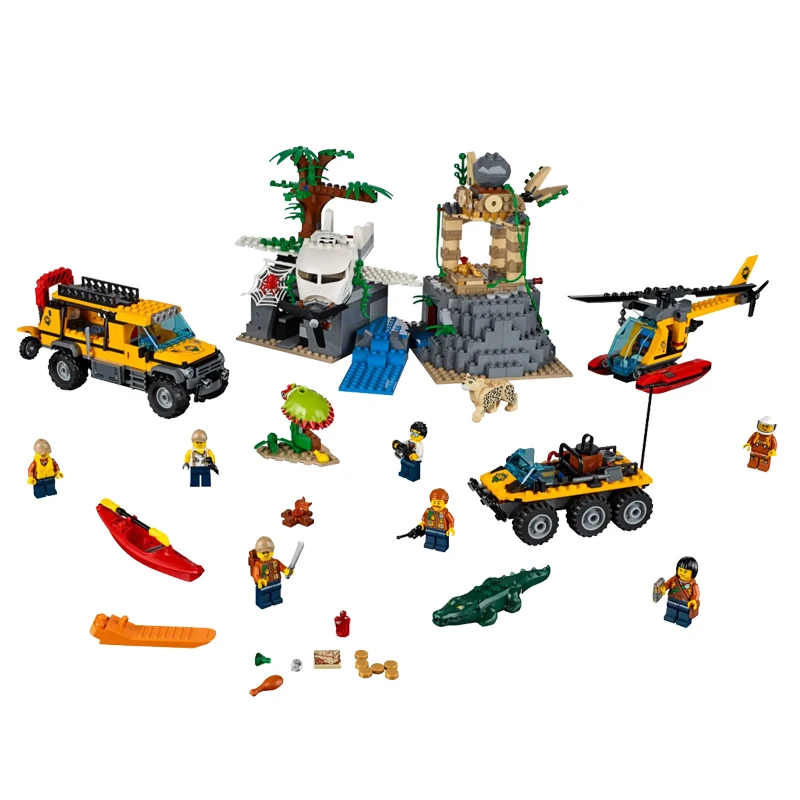 

10712 City Series Jungle Exploration Field 60161 Children's Building Block Toy Gifts