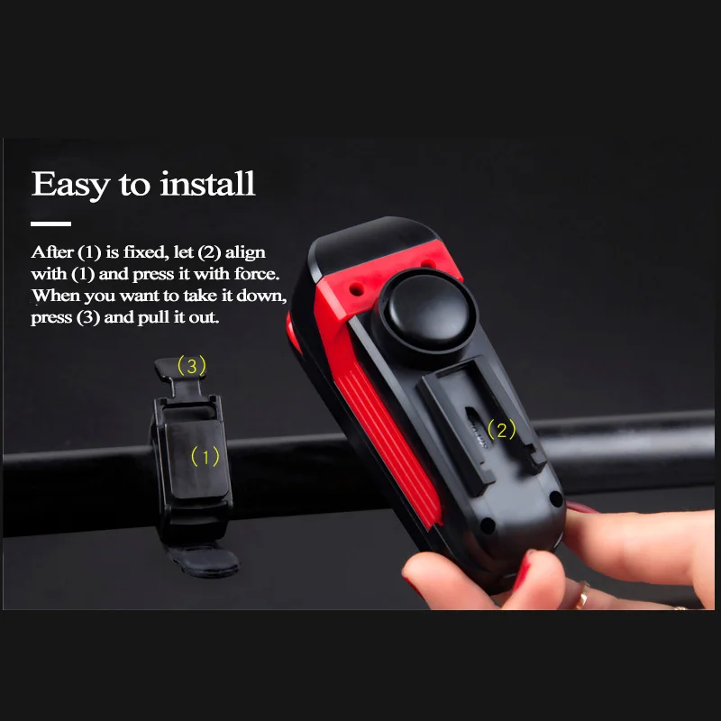 Перезаряжаемый велосипедный светильник с колокольчиком встроенный аккумулятор