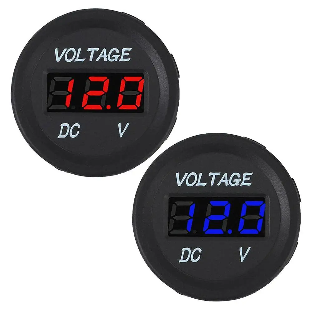 1 шт. светодиодный вольтметр постоянного тока круглый водонепроницаемый Авто