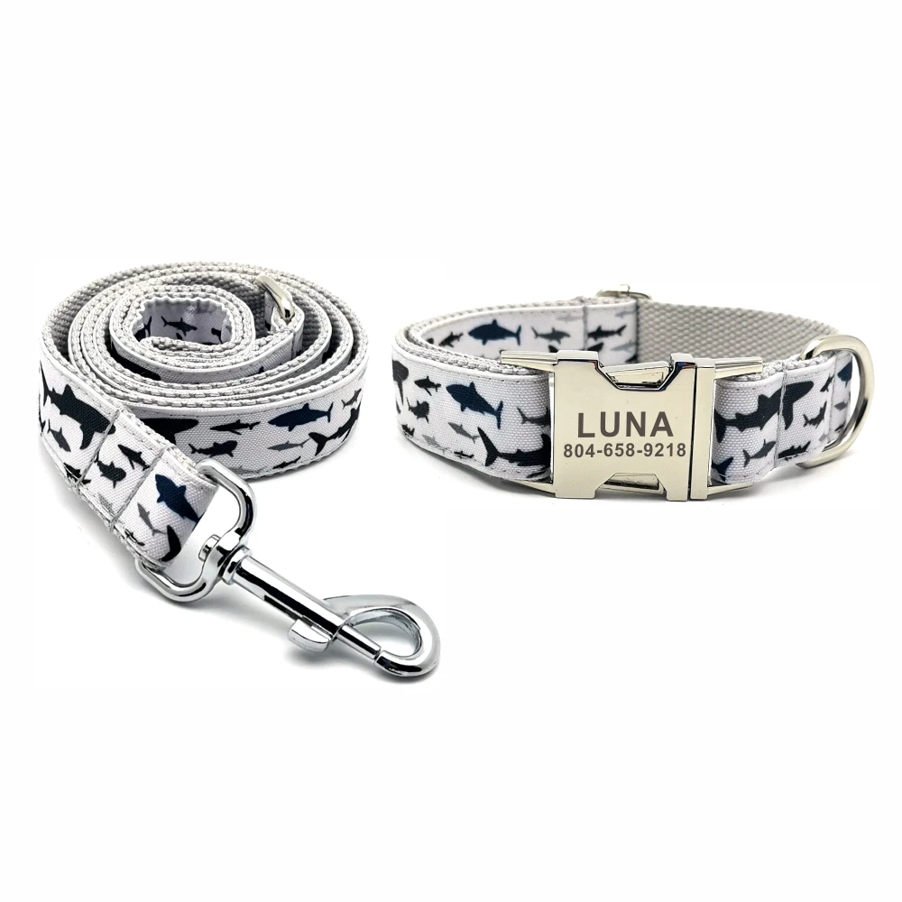 Персонализированный ошейник для домашних животных Морская рыба прочный