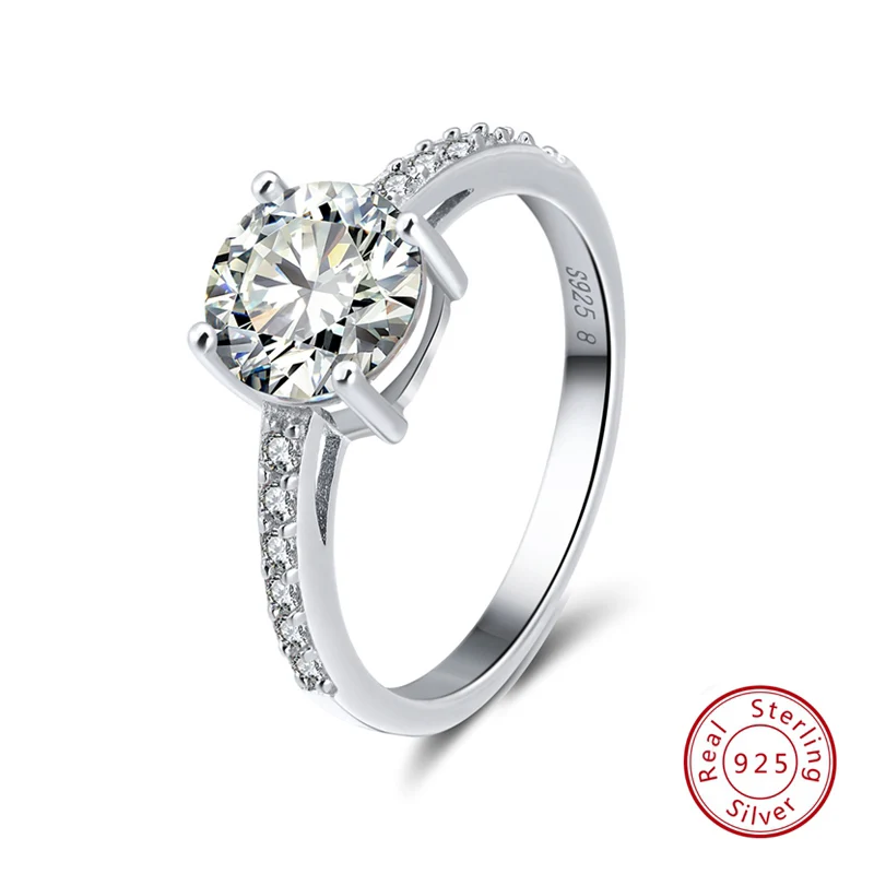 ORSA JEWELS Стерлинговое серебро женские кольца AAA кубический циркон сверкающий кристалл обручальное кольцо палец кольца из серебра 925 пробы, ювелирные изделия OSR56-1 - Цвет камня: OSR56