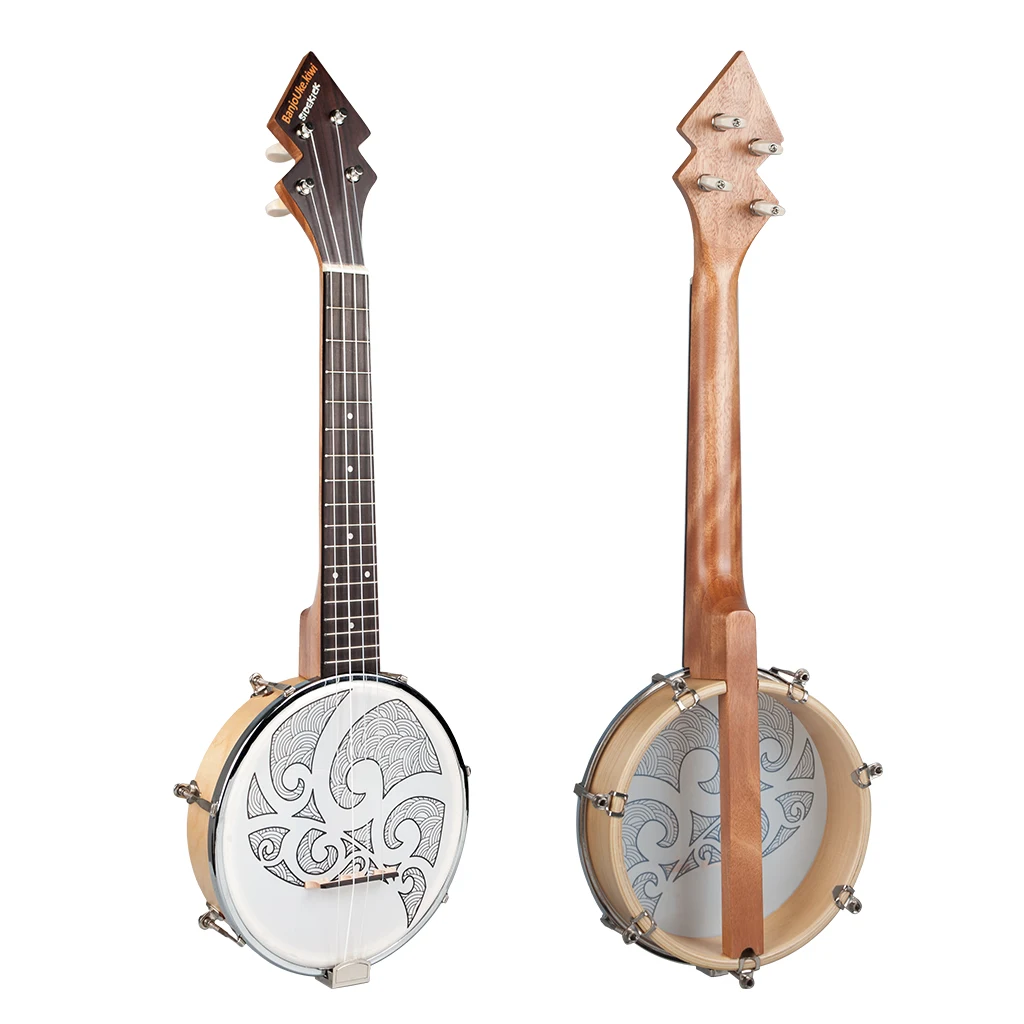 26 дюймов Banjo Banjolele укулеле 4-струнный винтажный с сумкой для переноски электронный