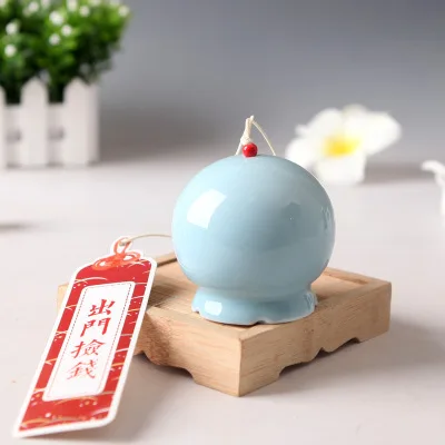 sky blue 1 Ручной работы керамические колокольчики китайский стиль Цзиндэчжэнь синий и белый фарфор колокольчики - Цвет: sky blue 1