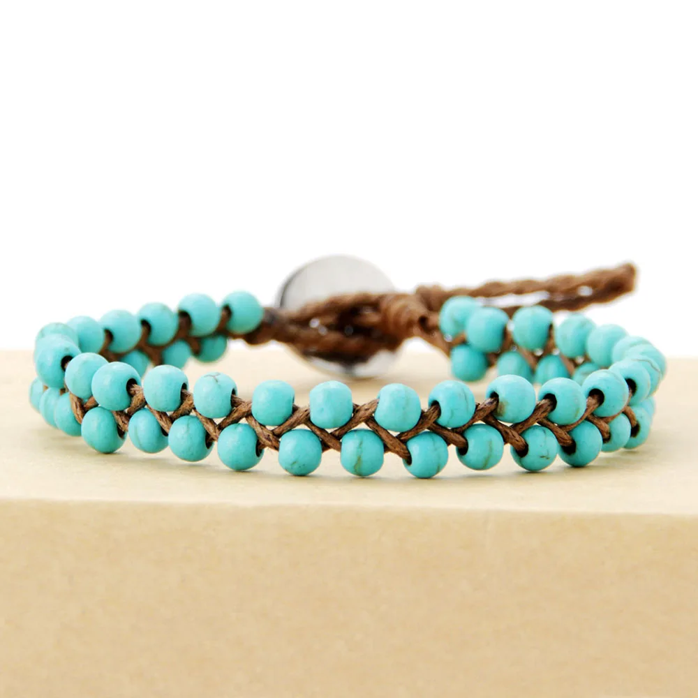 Женский браслет ручной работы из вощеного шнура с бусинами|wrap bracelet|bracelet handmadeboho