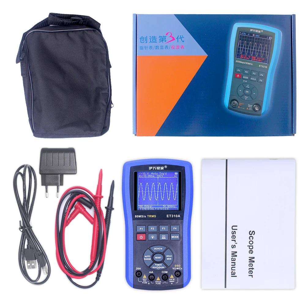 Осциллограф ET310A мультиметр 2 в 1 с цифровым хранением автоматический осциллограф
