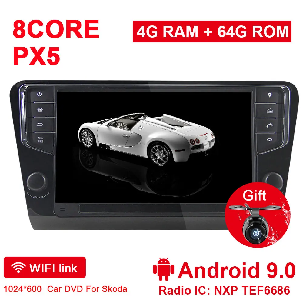 Eunavi 9 ''1 Din Android 9,0 автомобильный Радио gps навигация 4G ram для Volkswagen Skoda Octavia 3g wifi bleutooth - Цвет: Android 9.0 4G 64G