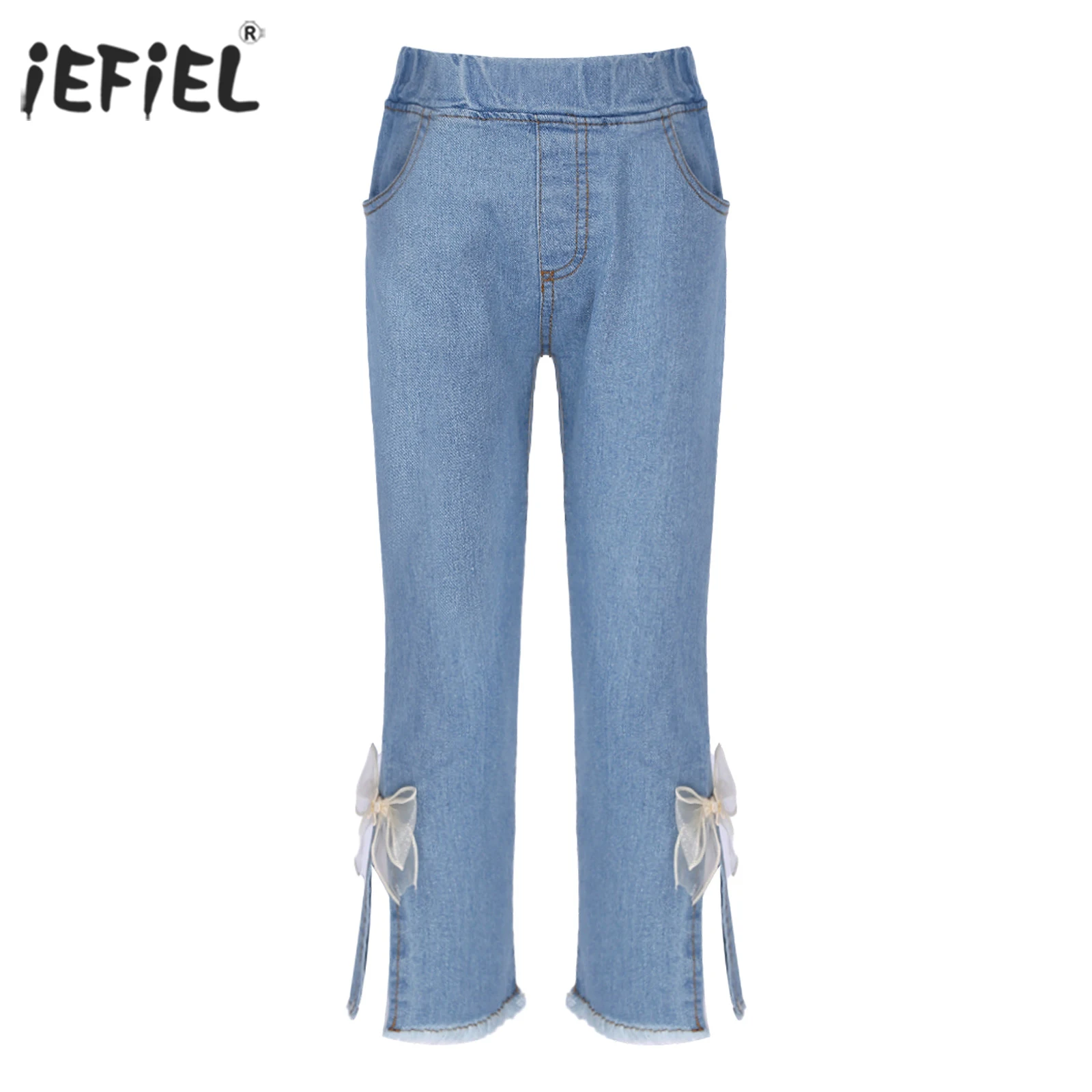 

Джинсы для девочек на возраст 1-4 года, с бантом