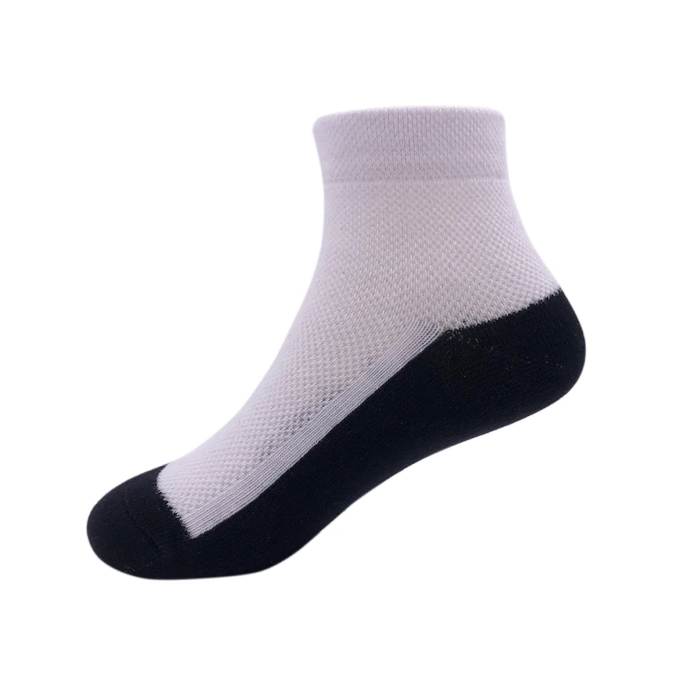 

ICEY KIKO Spring Summer Cotton Mesh Kids Socks 5 Pairs Toddler Boys School Uniform Black White Breathable Sports Socks