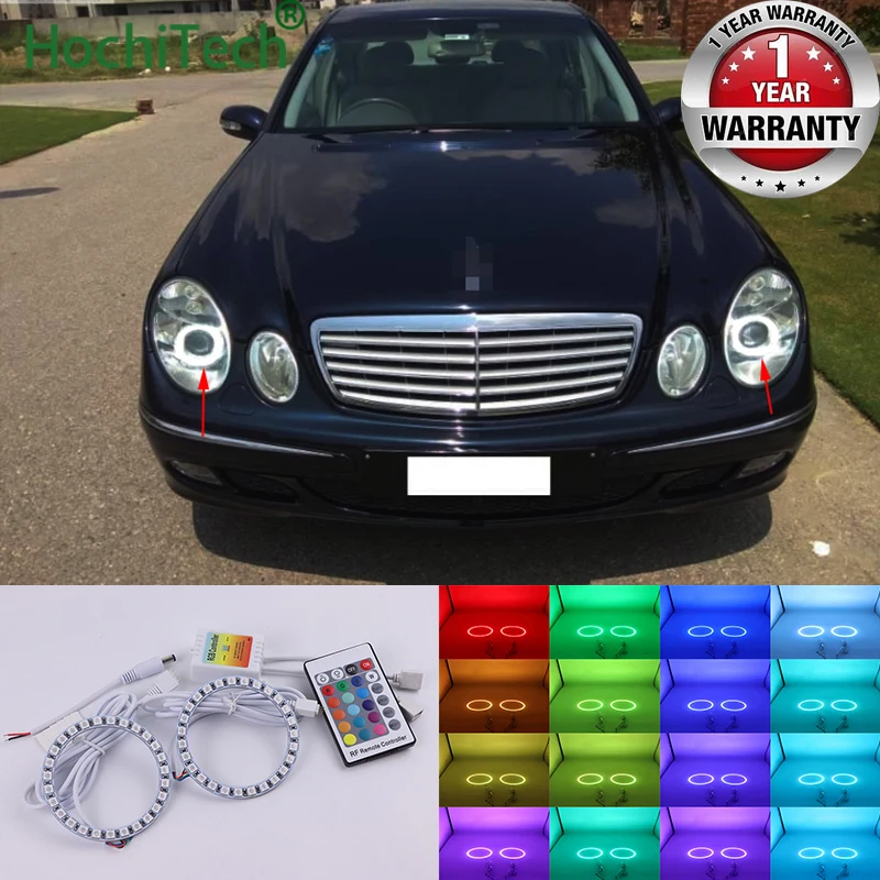 Для Mercedes Benz e class w211 2003 2009 Высокое качество многоцветные глаза ангела светодиодные