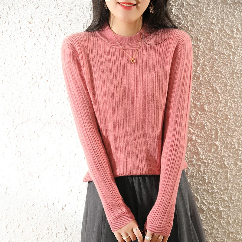 

Женский вязаный свитер, мягкие теплые пуловеры из 100% австралийской шерсти с длинным рукавом, 2021