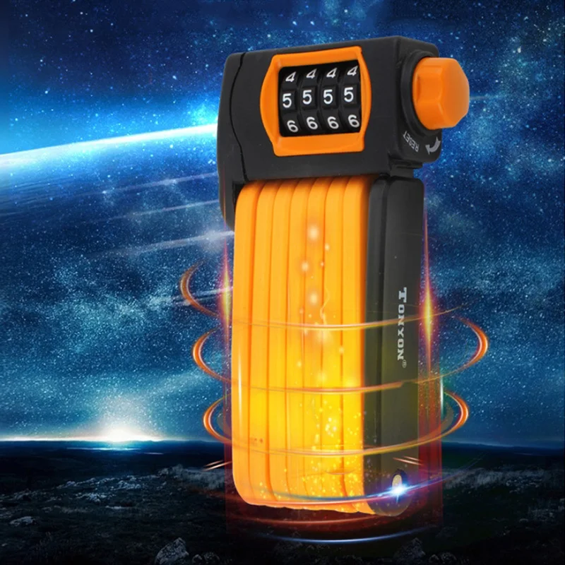 4 значный комбинированный велосипедный замок с паролем складной стальной