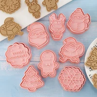diy christmas cartoon biscuit mould cookie cutter 3d biscuits mold halloween baking mould cookie decorating tools 8 pcsset