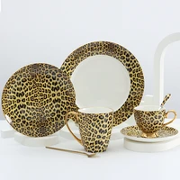 porcelain set coffee cup cup and plate bone porcelain beverage accessories leopard print luxury design